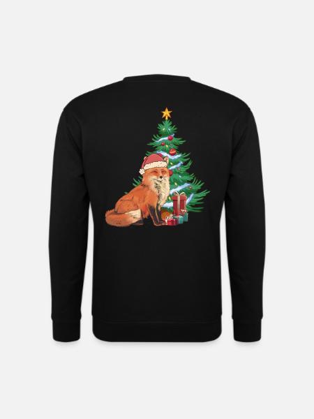 Fuchs Nikolaus Weihnachtsmann Santa Tannenbaum - Unisex Pullover - Schwarz