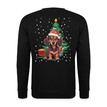 Cadeaux de Noël chien teckel Noël Nikolaus - Sweat-shirt Unisexe - noir - Dos - Alina (178cm)