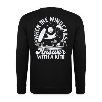 Quand le vent appelle, répondez avec un cerf-volant - Sweat-shirt Unisexe - noir - Dos - Alina (178cm)