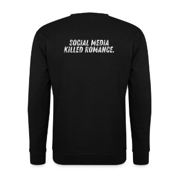 SOCIAL MEDIA KILLED ROMANCE - Unisex Pullover - Schwarz - Hinten - Alina (178cm)