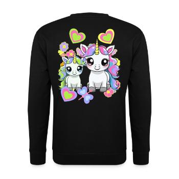 Licorne Licornes Cheval Chevaux Enfants - Sweat-shirt Unisexe - noir - Dos - Michal (187cm)
