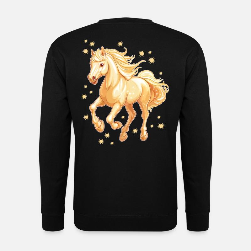 Pferd mit Sternen - Unisex Pullover - Schwarz