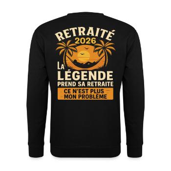 Der Ruhestand 2026 ist nicht mehr mein Problem - Unisex Pullover - Schwarz - Hinten - Michal (187cm)