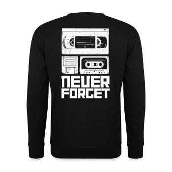 Retro Kassette Design für Musikfans - Unisex Pullover - Schwarz - Hinten - Alina (178cm)