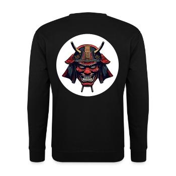 Roter Oni Dämonenhelm - Unisex Pullover - Schwarz - Hinten - Alina (178cm)