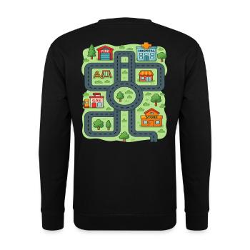Jouer aux voitures sur le dos de papa Drôle d’enfants et fête des pères - Sweat-shirt Unisexe - noir - Dos - Alina (178cm)