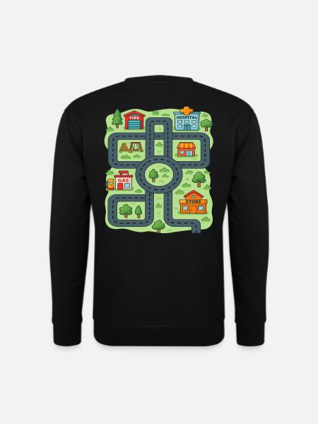 Spiele Autos auf Papas Rücken Lustige Kinder und Vatertag - Unisex Pullover - Schwarz
