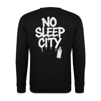 No Sleep City - Street Art, White Spray Can - Unisex Sweatshirt - black - Back - Alina (178cm)