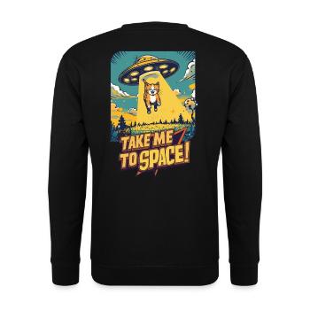 Cat UFO All-Adventure - Unisex Sweatshirt - black - Back - Alina (178cm)