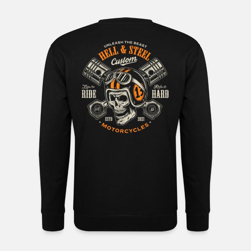 Skull Rider Custom-Motorräder - Unisex Pullover - Schwarz