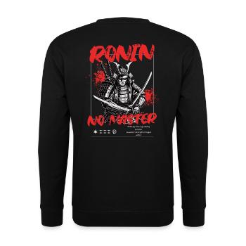 Ronin – No Master Samurai Streetwear - Unisex Sweatshirt - black - Back - Alina (178cm)