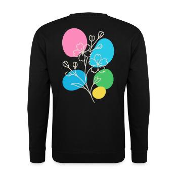 Minimalist Floral Graphic, Boho Summer - Unisex Sweatshirt - black - Back - Alina (178cm)