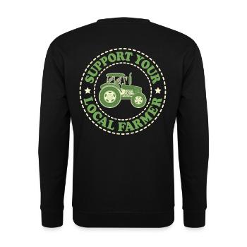 Support Your Local Farmer - Unisex Pullover - Schwarz - Hinten - Alina (178cm)