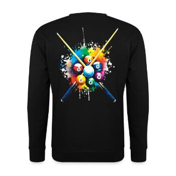 Billard - Illustration balles de billard colorée - Sweat-shirt Unisexe - noir - Dos - Alina (178cm)