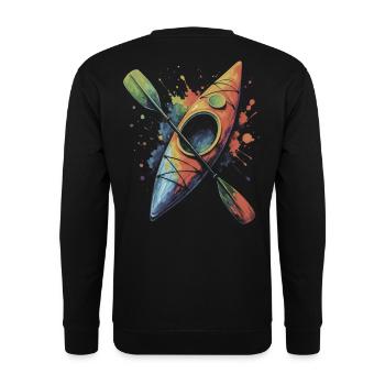 Kayak coloré - sports aquatiques Splash Art - Sweat-shirt Unisexe - noir - Dos - Alina (178cm)