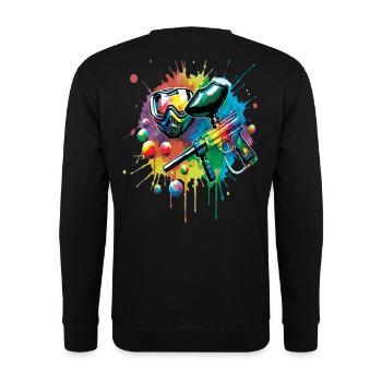Paintball - Illustration splash art marker masque - Sweat-shirt Unisexe - noir - Dos - Alina (178cm)