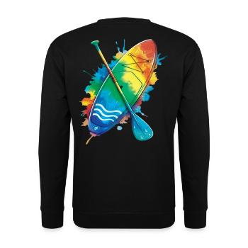 Paddle Board -  Ocean Splash Art sports aquatiques - Sweat-shirt Unisexe - noir - Dos - Alina (178cm)