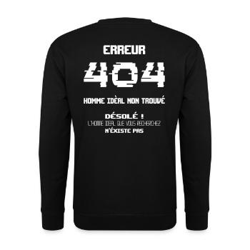 Fehler 404: Idealer Mann nicht gefunden - Unisex Pullover - Schwarz - Hinten - Alina (178cm)