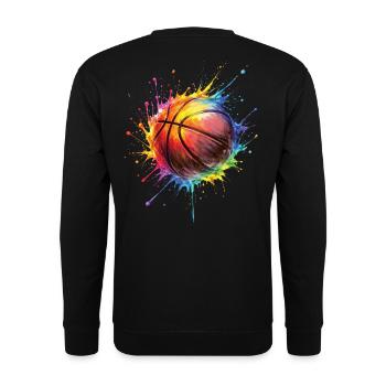 Basketball – Basketball-Stil Malerei - Unisex Pullover - Schwarz - Hinten - Alina (178cm)