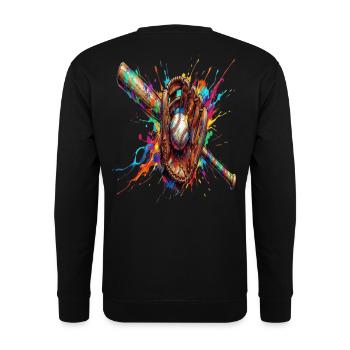 Ball- und Schlägerhandschuh mehrfarbig - Unisex Pullover - Schwarz - Hinten - Alina (178cm)
