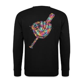 Ball- und Schlägerhandschuh mehrfarbig - Unisex Pullover - Schwarz - Hinten - Alina (178cm)