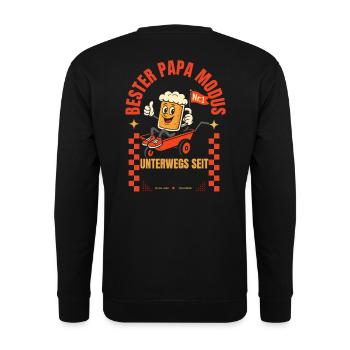 Bester Papa Bier Personalisiert Vatertagsgeschenk - Unisex Pullover - Schwarz - Hinten - Alina (178cm)