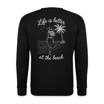 Strand Shirt Urlaub Sommer Meer Geschenk Damen - Unisex Pullover - Schwarz - Hinten - Alina (178cm)