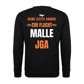 Junggesellenabschied Gruppen Outfit Mallorca JGA - Unisex Pullover - Schwarz - Hinten - Alina (178cm)