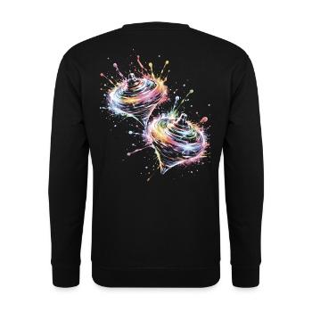Mehrfarbige Drehkerle-Splash-Kunst - Unisex Pullover - Schwarz - Hinten - Alina (178cm)