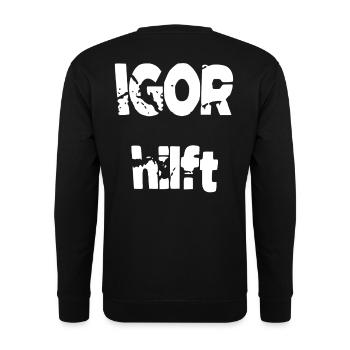 Igor helps - Unisex Sweatshirt - black - Back - Alina (178cm)