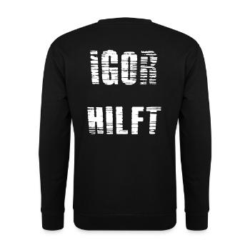 Igor helps - Unisex Sweatshirt - black - Back - Alina (178cm)