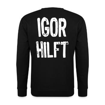 Igor helps - Unisex Sweatshirt - black - Back - Alina (178cm)