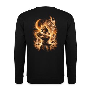 Nuit de braises de samouraï au clair de lune - Sweat-shirt Unisexe - noir - Dos - Michal (187cm)