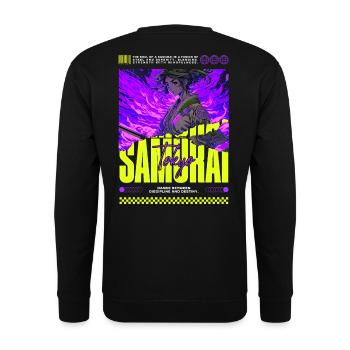 Tokyo Samurai Girl : Esthétique de la Flamme Violette - Sweat-shirt Unisexe - noir - Dos - Michal (187cm)