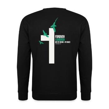 FORGIVEN Cross Doves White Grace Verse - Unisex Sweatshirt - black - Back - Michal (187cm)
