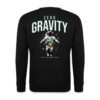 Zero Gravity Astronaut Erde Weltraum - Unisex Pullover - Schwarz - Hinten - Michal (187cm)