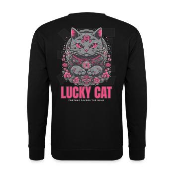 Lucky Cat Glückskatze Maneki Neko Pink - Sweat-shirt Unisexe - noir - Dos - Michal (187cm)