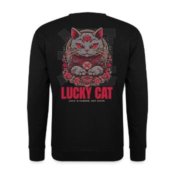 Lucky Cat Maneki Neko Red - Unisex Sweatshirt - black - Back - Michal (187cm)