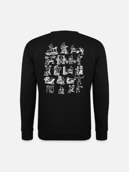 Backprint Training Workout Gym Muskelaufbau - Unisex Pullover - Schwarz