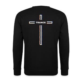 Cross Music Trance – Rave-Festival-Outfit - Unisex Pullover - Schwarz - Hinten - Michal (187cm)