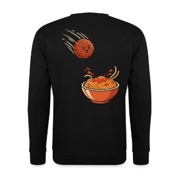 Fearless Meatball vs. Spaghetti - Unisex Pullover - Schwarz - Hinten - Michal (187cm)