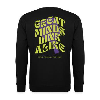 Great Minds Dink Alike Pickleball Design - Unisex Pullover - Schwarz - Hinten - Michal (187cm)