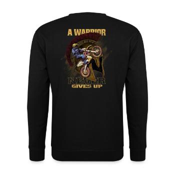 Backprint: Motorrad supermoto Dirtbike Pitbike - Unisex Pullover - Schwarz - Hinten - Michal (187cm)