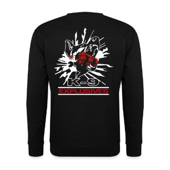 Explosives Diensthund Sprengstoff TNT Spürhund - Unisex Pullover - Schwarz - Hinten - Alina (178cm)