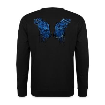 angelwings,wings,watercolor,darkangel,drawing - Unisex Sweatshirt - black - Back - Alina (178cm)
