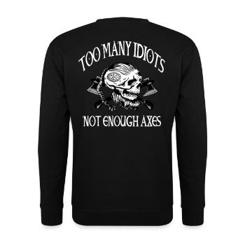 Viking Skull Skull Axe Valhalla - Sweat-shirt Unisexe - noir - Dos - Michal (187cm)