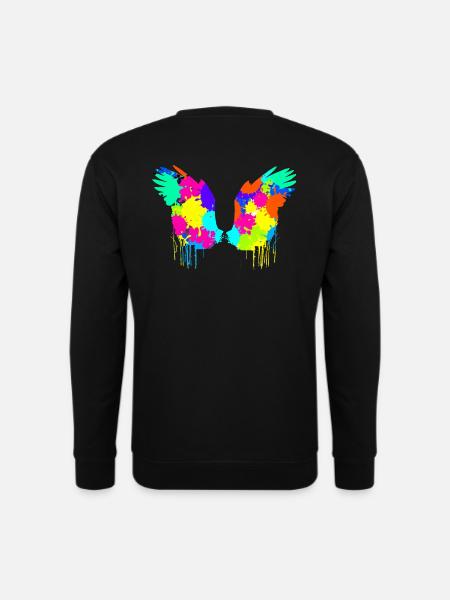 angelwings,flügel,aquarell,bunt, engelsflügel - Unisex Pullover - Schwarz