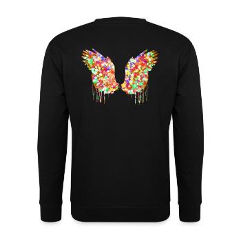 Angelwings,Wings,Aquarelle,Coloré, Angel Wings - Sweat-shirt Unisexe - noir - Dos - Alina (178cm)