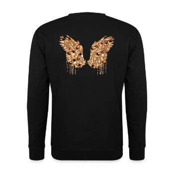 angelwings,flügel,aquarell,gold,engelsflügel - Unisex Pullover - Schwarz - Hinten - Alina (178cm)
