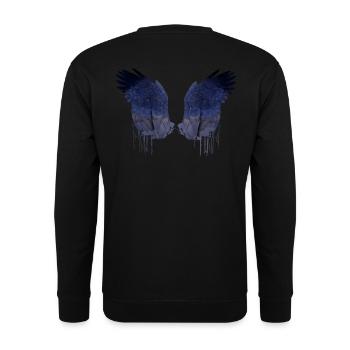 Angelwings,Wings,Watercolor,Darkangel,Raven,Crow - Unisex Sweatshirt - black - Back - Alina (178cm)